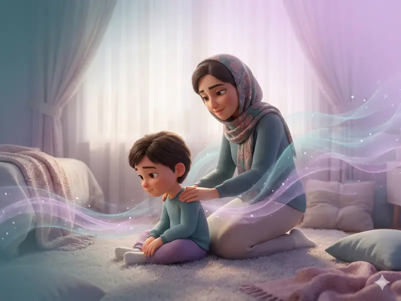 بدن کودک را آرام کنید تا پرخاشگری‌اش کاهش یابد.