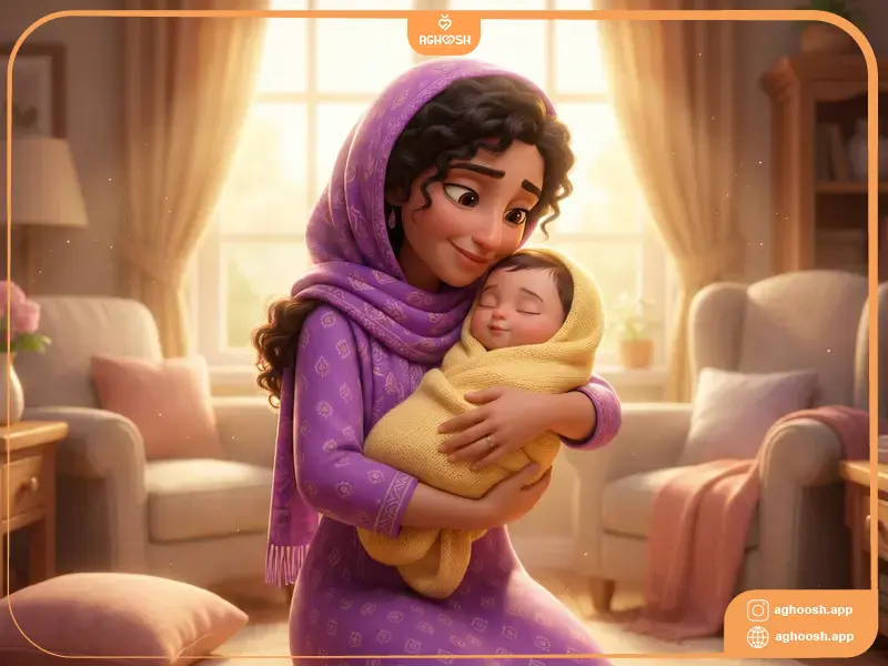 آموزش بغل کردن نوزاد