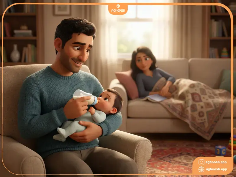 وظایف پدر برای رفع افسردگی مادر