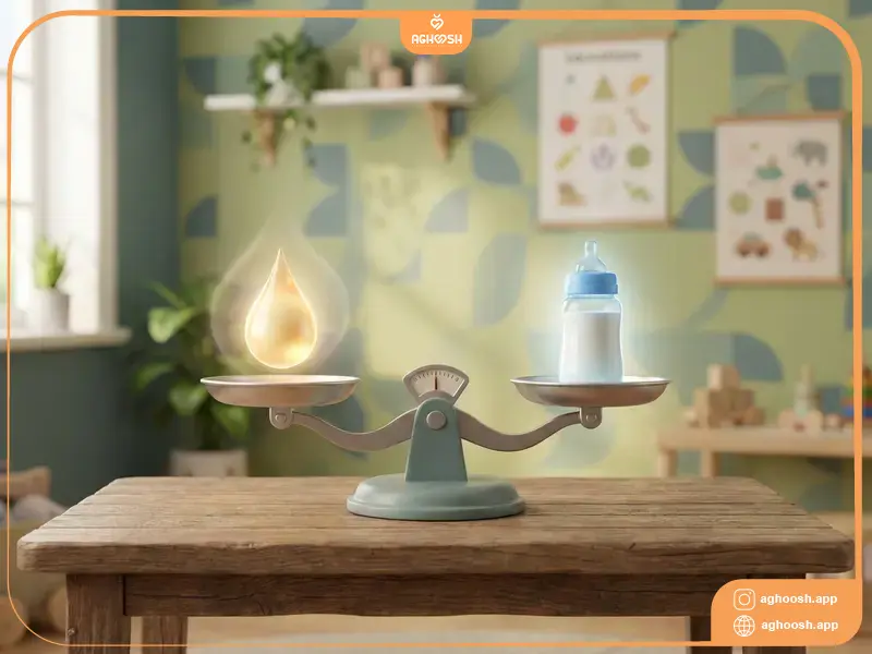 تفاوت تغذیه نوزاد با شیر مادر با شیر خشک